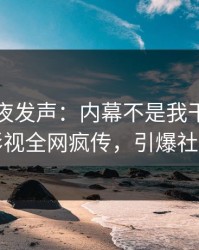 网红深夜发声：内幕不是我干的！人人影视全网疯传，引爆社交圈