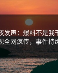 网红深夜发声：爆料不是我干的！人人影视全网疯传，事件持续发酵