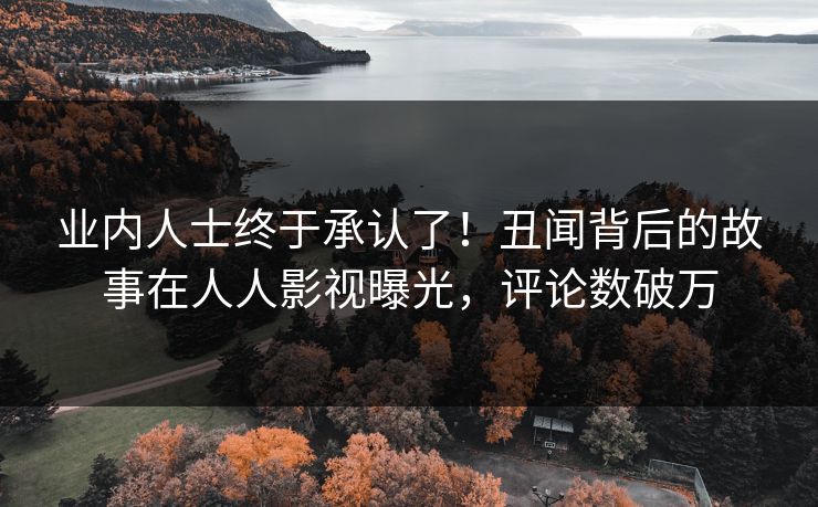 业内人士终于承认了！丑闻背后的故事在人人影视曝光，评论数破万