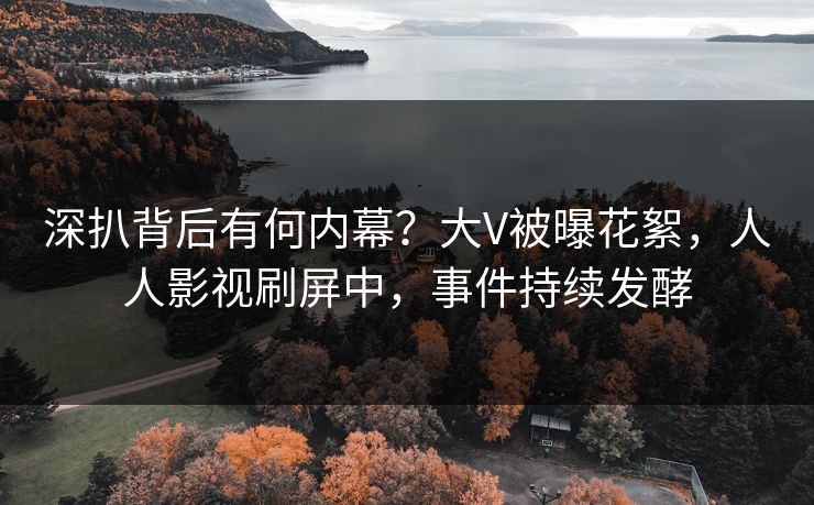 深扒背后有何内幕？大V被曝花絮，人人影视刷屏中，事件持续发酵